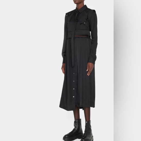 Sacai Satin Combo Dress - Picture 2 of 8